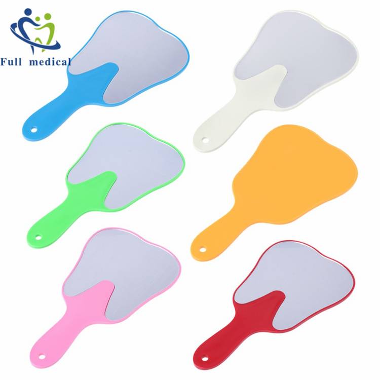 Full Medical Colorful Handle Dental Mirror Photography Teeth Shape Dental Mirrors Dentist Tools